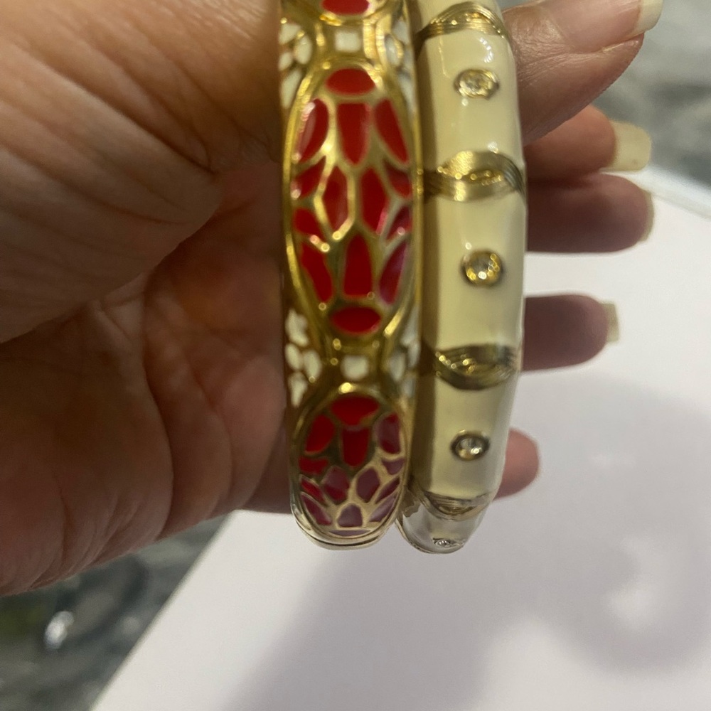 Chic Gold and Red Bracelet Set